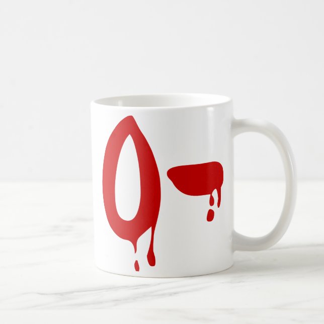 Blutgruppe O- Negative #Horror Hospital Tasse (Rechts)
