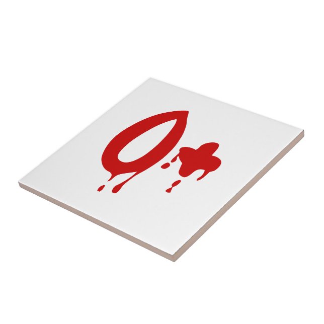 Blutgruppe O+ Positiv #Horror Hospital Fliese (Seite)