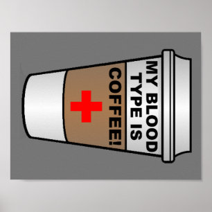 Blutgruppen Kaffee Lustiger Poster