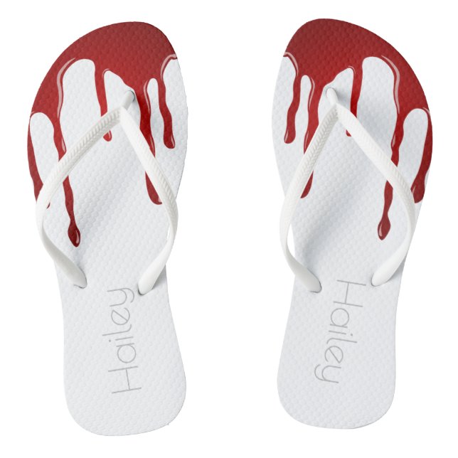 Bluthochdruck Horror Halloween Design Flip Flops (Fußbett)