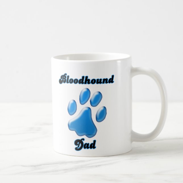Bluthochdruck Vater Blauer Pawprint Tasse (Rechts)
