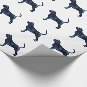 Bluthound Hund Rasse Schwarze Wasserfarbe Geschenkpapier