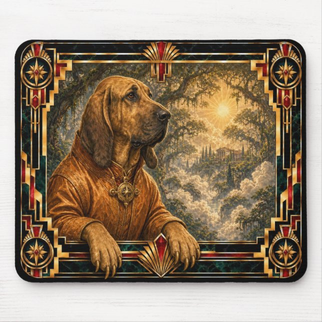Bluthund, Art Deco Hund Mousepad (Vorne)