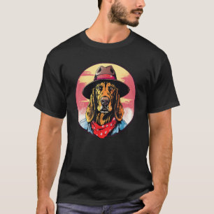 Bluthund Cowboy Lustiger Hund Wilder Westen T-Shirt