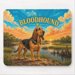 Bluthund, Everglades Marsh Vintage-Wasserfarbe Mousepad