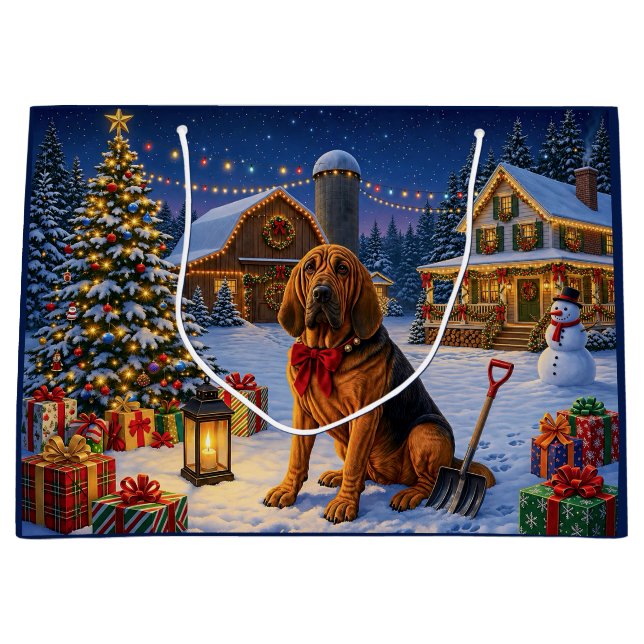 Bluthund-Feiertag  Große Geschenktüte (Vorderseite)