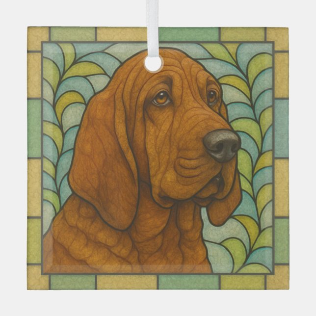 Bluthund "Festes Glas" Ornament Aus Glas (Vorderseite)