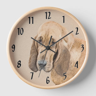 Bluthund-Gemälde - Süße originelle Hundekunst Uhr