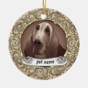 Bluthund Hund liebende Gedächtnisverzierung Keramik Ornament