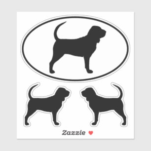 Bluthund Hunde Silhouetten Vinyl Sticker Set