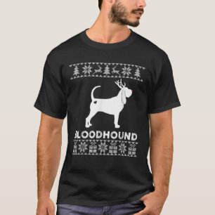 Bluthund-Hundefan Weihnachtsmann Rentier hässliche T-Shirt