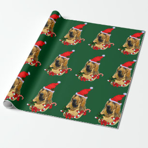 Bluthund im Weihnachtsmannmütze-Weihnachten Geschenkpapier