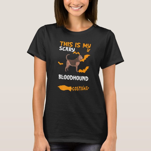 Bluthund Kostüm Halloween Beängstigender Hund T-Shirt (Vorderseite)