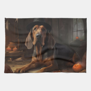 Bluthund-Kürbisse Halloween Gruselig Geschirrtuch