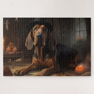Bluthund-Kürbisse Halloween Gruselig Puzzle