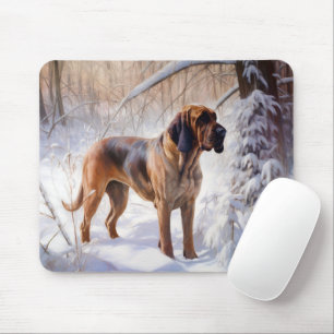 Bluthund Lass es schneien Weihnachten Mousepad