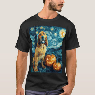 Bluthund Süßer Hund Halloween Jack O Lantern Kürbi T-Shirt