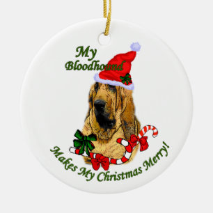 Bluthund-Weihnachtsgeschenk-Verzierung Keramik Ornament