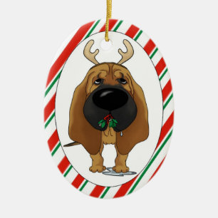 Bluthund-Weihnachtsverzierung Keramikornament