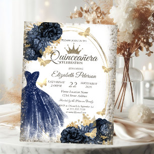 Blutig glitzerndes Kleid, Rosen, Schmetterlinge Qu Einladung