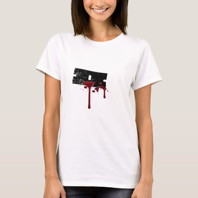 Blutige Rasierklinge T-Shirt (Vorderseite)
