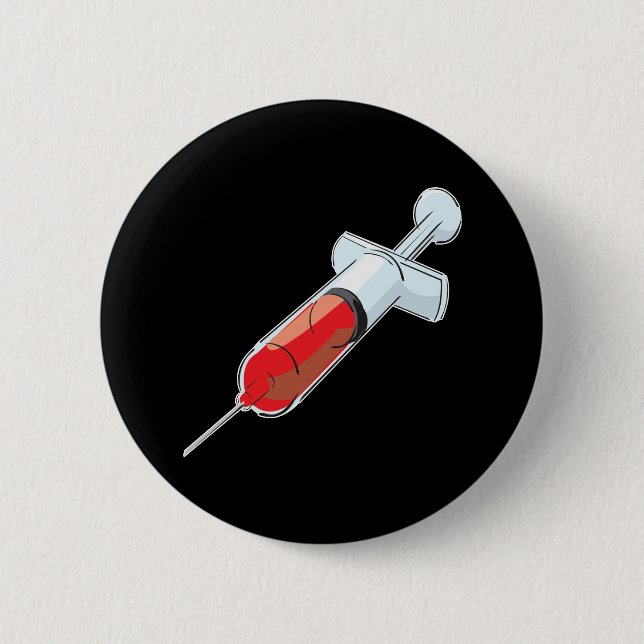 Blutige Spritze Button (Vorderseite)