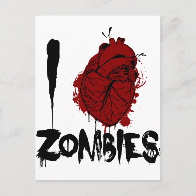 blutige Zombies des Herzens I Postkarte (Vorderseite)