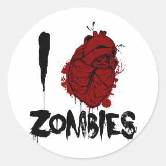 blutige Zombies des Herzens I Runder Aufkleber