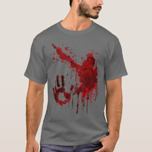 Blutiger Blutspritzer Blutbefleckter Horror Zombie T-Shirt