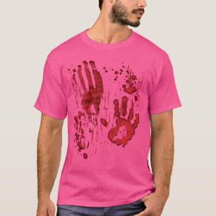 Blutiger Blutspritzer Zombie Hände Handabdrücke vi T-Shirt