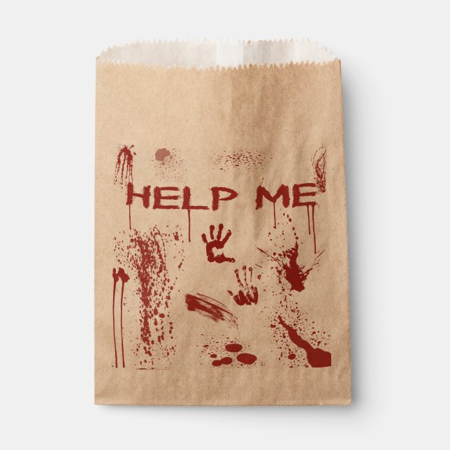 Blutiger Handabdruck Blutverschmierte Halloween Geschenktütchen (Vorderseite)