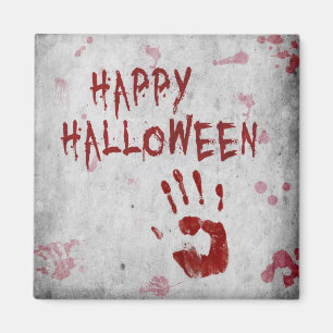 Blutiger Handabdruck Halloween Magnet