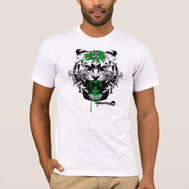 Blutiger Tiger-Angriff T-Shirt (Vorderseite)