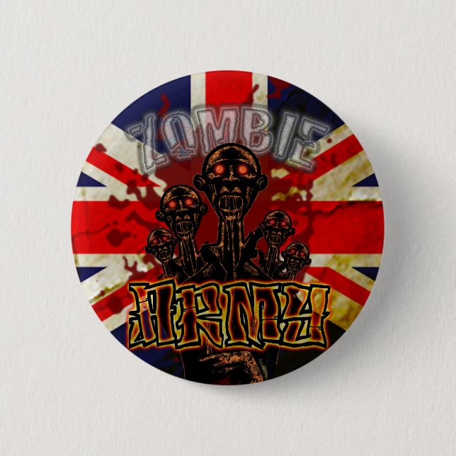 Blutiger Zombie-Armee-Knopf Button (Vorderseite)