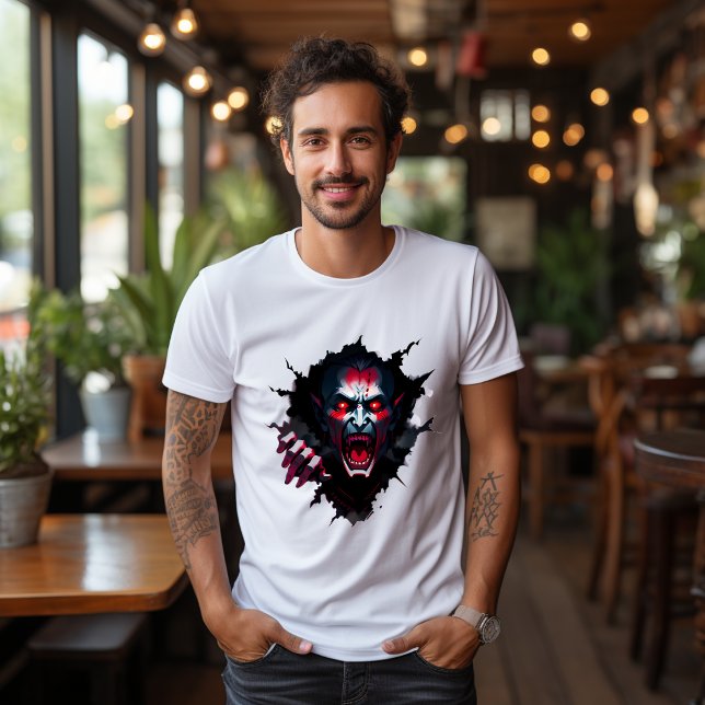 Blutiges Dracula-T-Shirt aus der Wand T-Shirt (Von Creator hochgeladen)