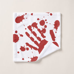 Blutiges Handdruck-Spritzen Halloween Waschlappen