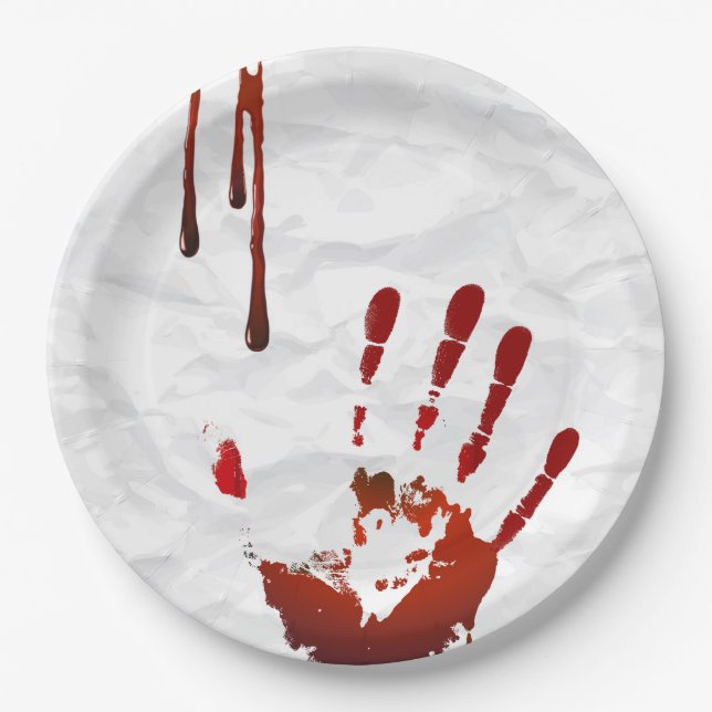 Blutiges handprint pappteller (Vorderseite)