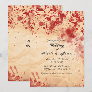 Blutiges Vintage-Papier-Halloween-Gothic-Hochzeit Einladung