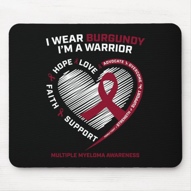 Blutkrebs Bewusstsein Burgundy Multiples Myelom W Mousepad (Vorne)