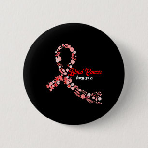 Blutkrebs-Bewusstsein Hippie-Blume Rotes Band Su Button