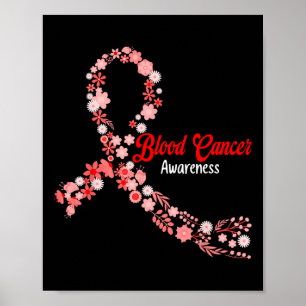 Blutkrebs-Bewusstsein Hippie-Blume Rotes Band Su Poster