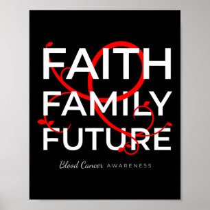 Blutkrebs-Bewusstsein Red Ribbon Faith Family Fut Poster