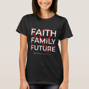 Blutkrebs-Bewusstsein Red Ribbon Faith Family Fut T-Shirt