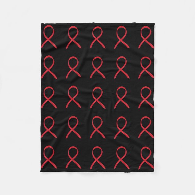 Blutkrebs-Bewusstsein Red Ribbon Fleece Blankets (Vorderseite)