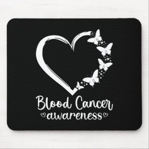 Blutkrebs-Bewusstseinsmonat Rotes Band Schmetterli Mousepad