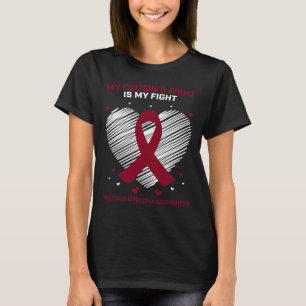 Blutkrebs-Geschenk Burgunder Cousin Multiples Myel T-Shirt