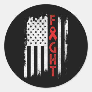 Blutkrebs Krieger Blutkrebs Bewusstsein roter Ri Runder Aufkleber