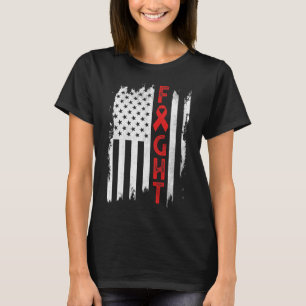 Blutkrebs Krieger Blutkrebsbewusstsein Rot Ri T-Shirt