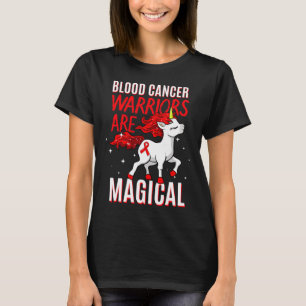 Blutkrebs Krieger Magisches Einhorn Rotes Band Li T-Shirt