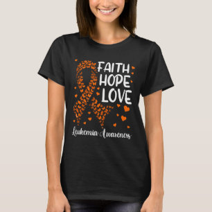 Blutkrebs-Schleife Glaube Hoffnung Liebe Leukämie- T-Shirt